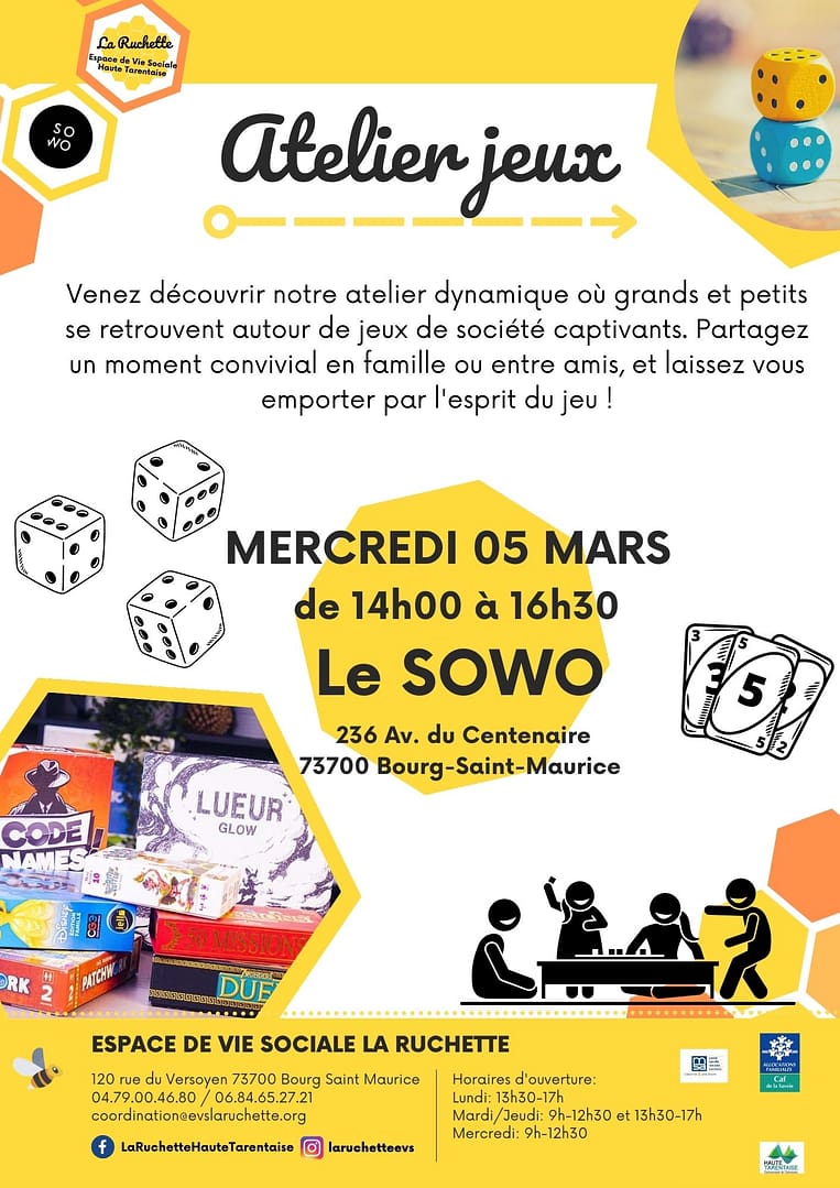 Atelier jeux au Sowo café