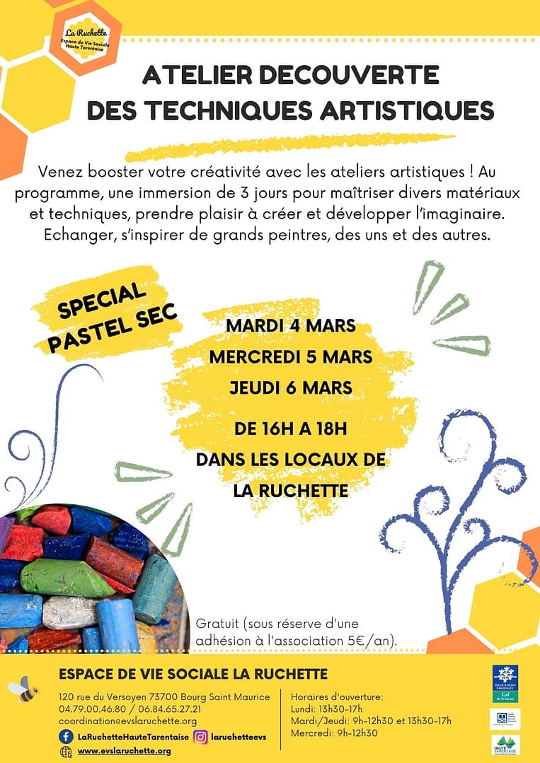 Atelier découverte des techniques artistiques