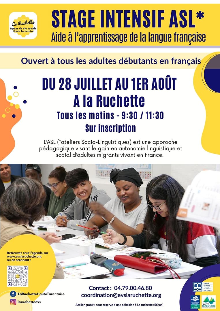 Stage intensif "ateliers Socio-Linguistiques" - ASL