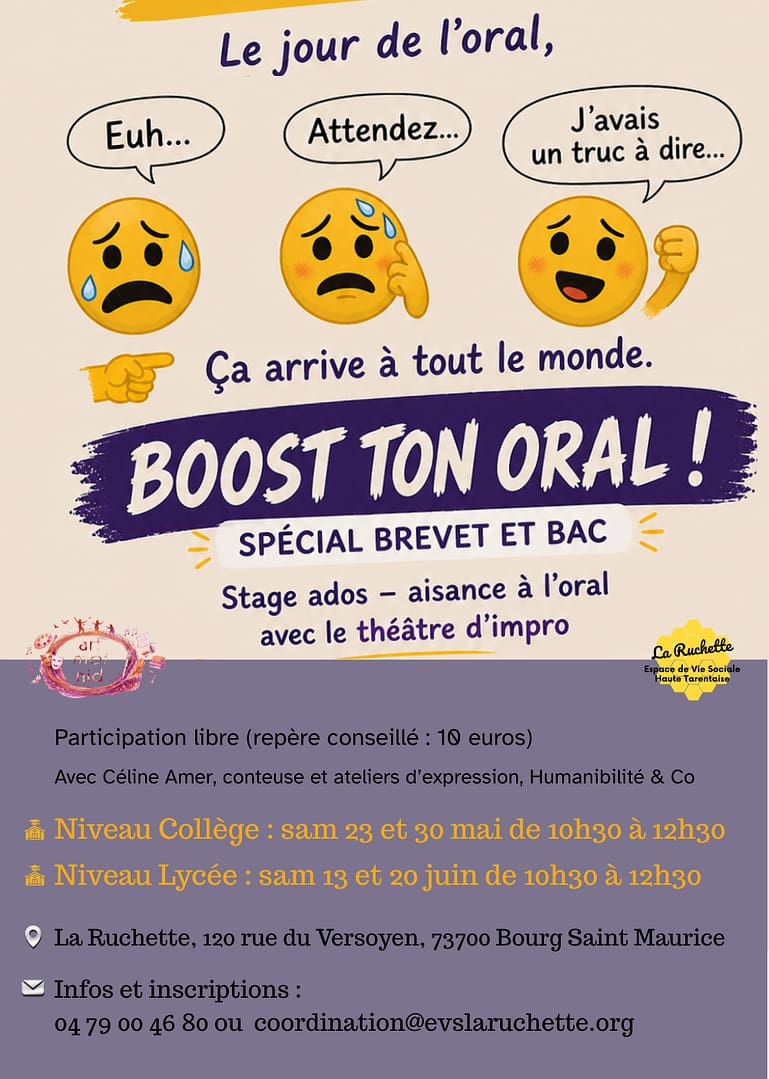 Atelier Boost ton oral - Spécial Bac et brevet